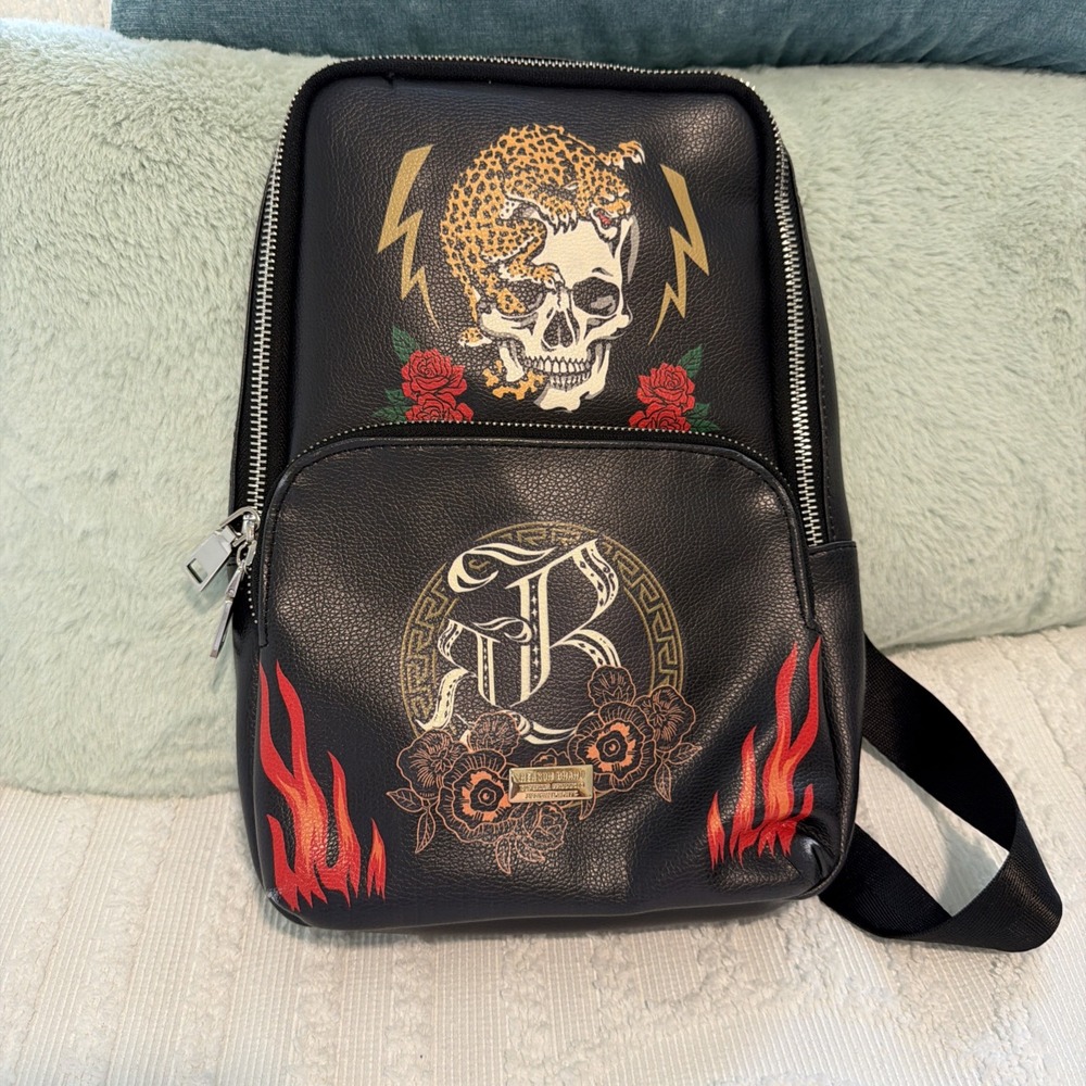 Reason Backpack Men OS Multicolor NWOT Skull Flames Leopard Sling Bag Streetwear